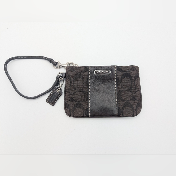 Coach Black and Silver Wristlet - Picture 1 of 5